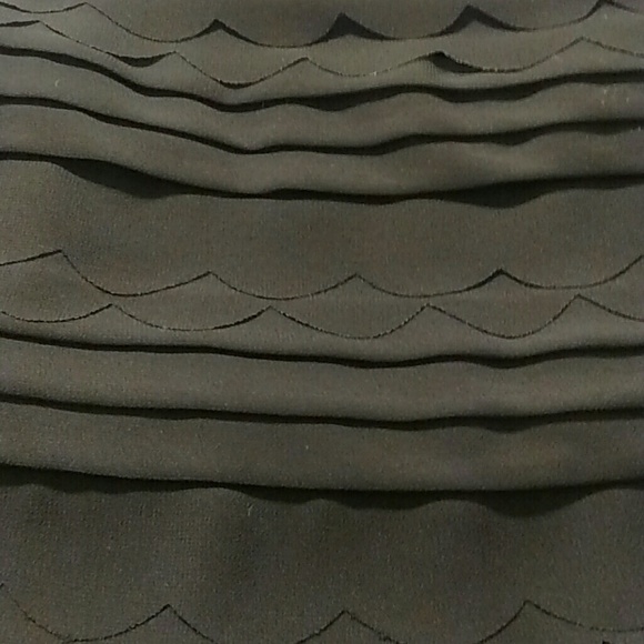 Studio M Black Mini Skirt With Scalloped Ruffle Detail Size M - Picture 2 of 7